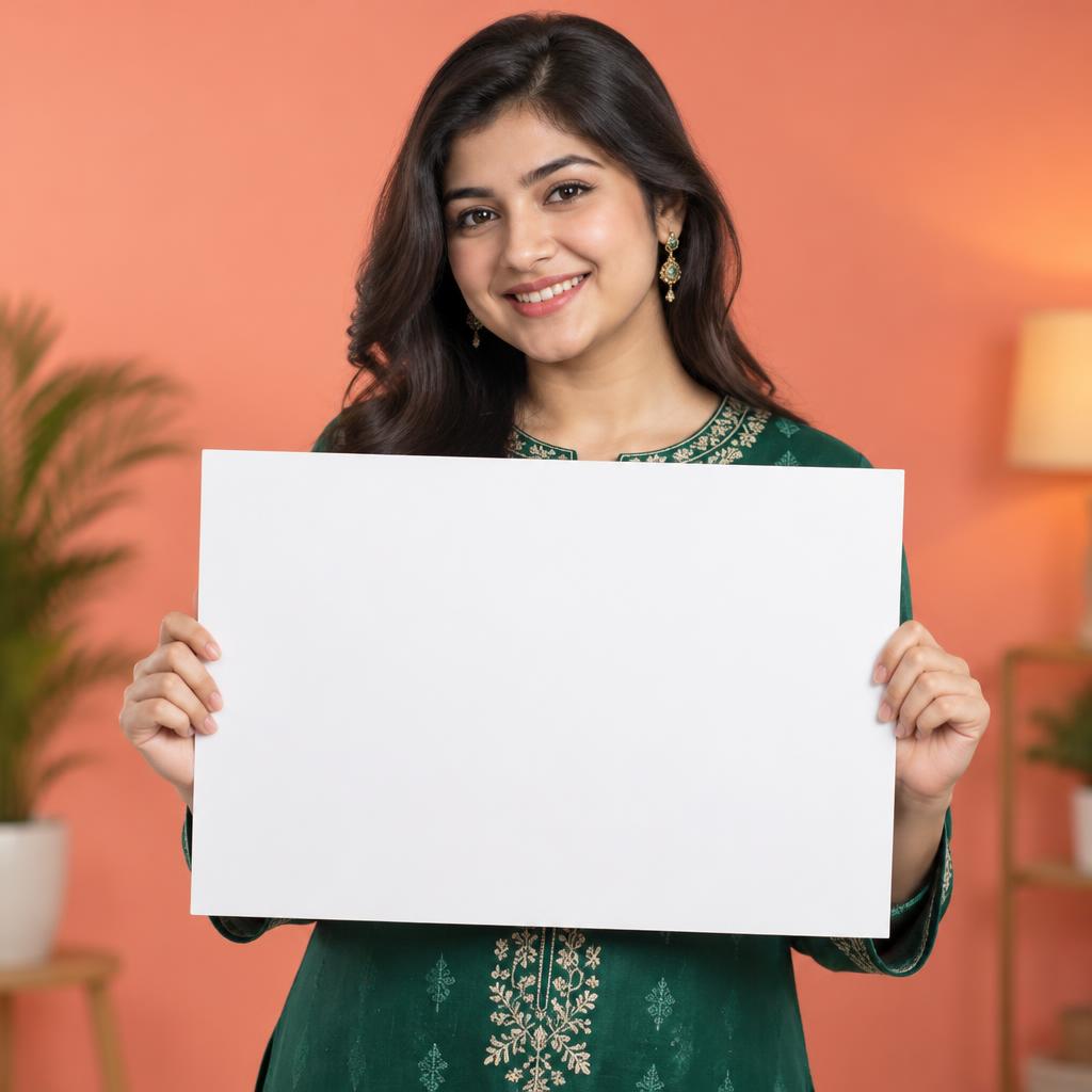 অফার প্লেট হাতে মডেল